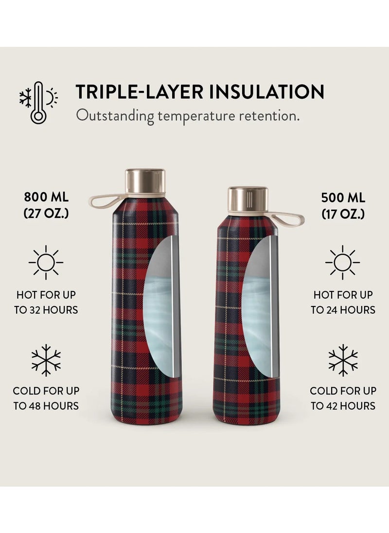 Insulated Water Bottle (17oz) Stylish Stainless Steel Water Bottles Durable Metal Water Bottle Stays Hot or Cold Anti-Slip, Leak-Proof Reusable Water Bottle -Sweater Weather - Water Bottle