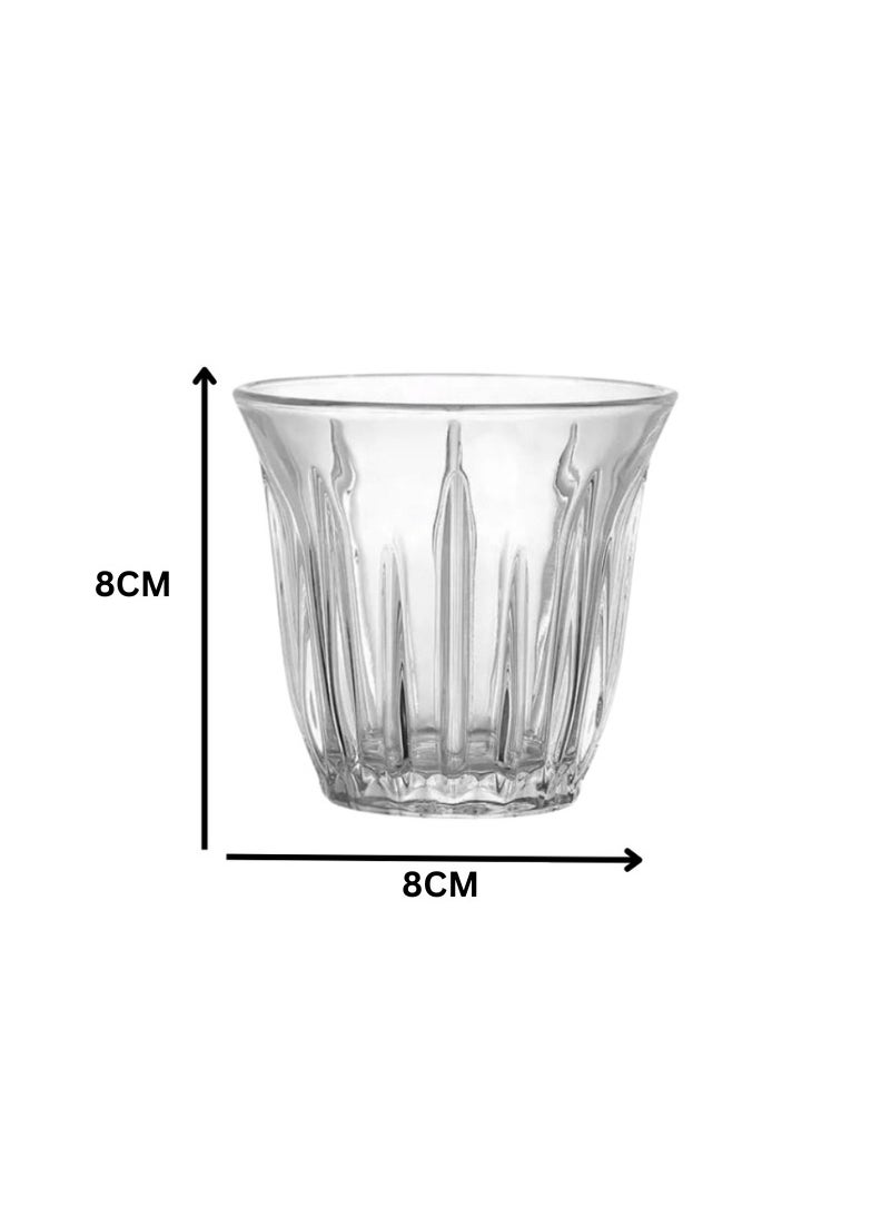Liying Espresso Cups Set of 6 Clear Glass Cups 120ml for Coffee/Milk Insulated Shot Glasses Regular Espresso Accessories for CoffeeShop, Home, Kitchen and bar