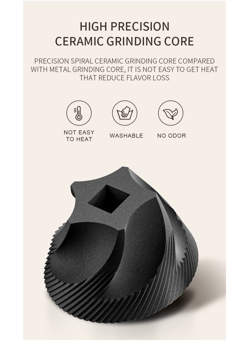 Manual Coffee Grinder, Ceramic Burr Coffee Grinder Manual Adjustable for Fine/Coarse Grind, Portable Spice Grinder with Cleaning Brush for Home, Travel, Camping