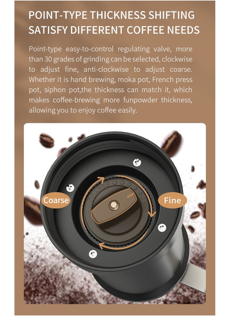 Manual Coffee Grinder, Ceramic Burr Coffee Grinder Manual Adjustable for Fine/Coarse Grind, Portable Spice Grinder with Cleaning Brush for Home, Travel, Camping