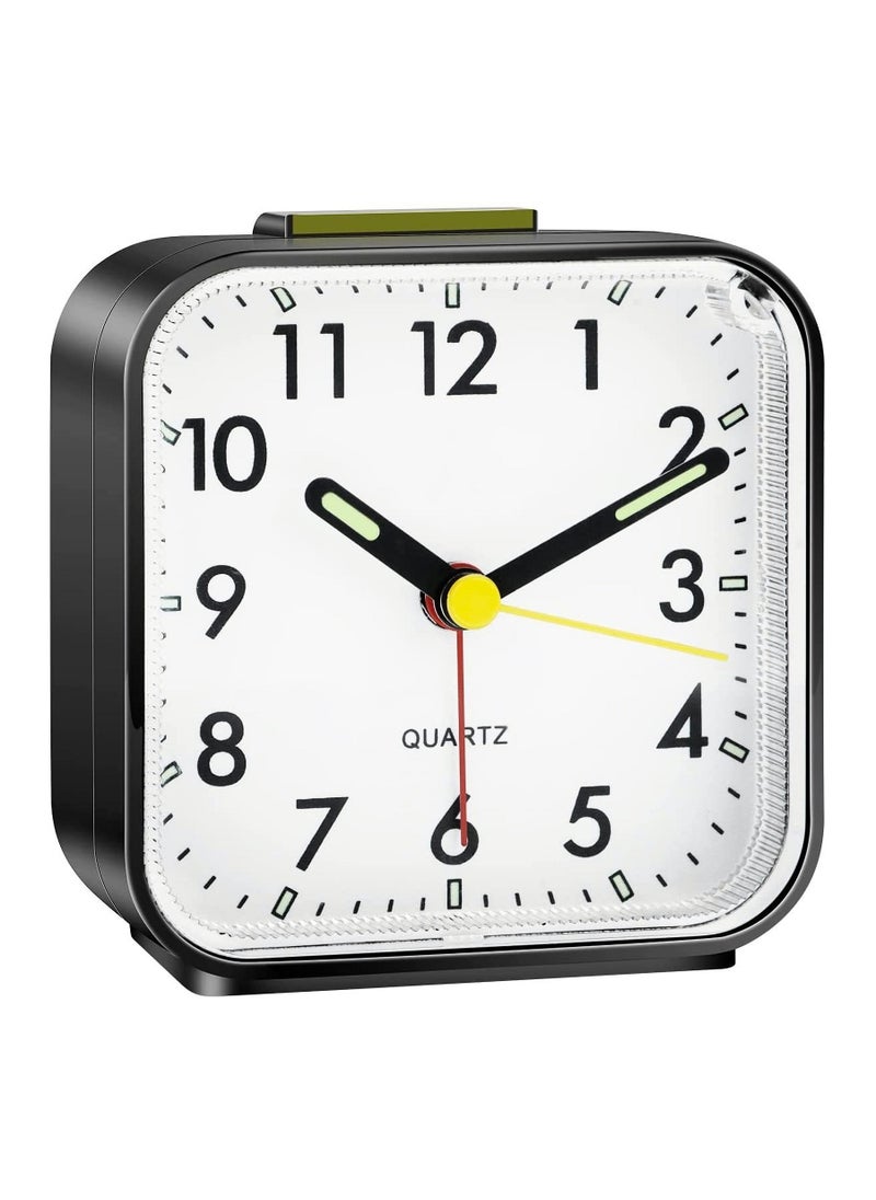 Silent Alarm Clock - Non-Ticking Battery Powered, Luminous Large Display, Snooze Function, Perfect for Bedroom u0026 Office, Travel-Friendly Basic Table Clock