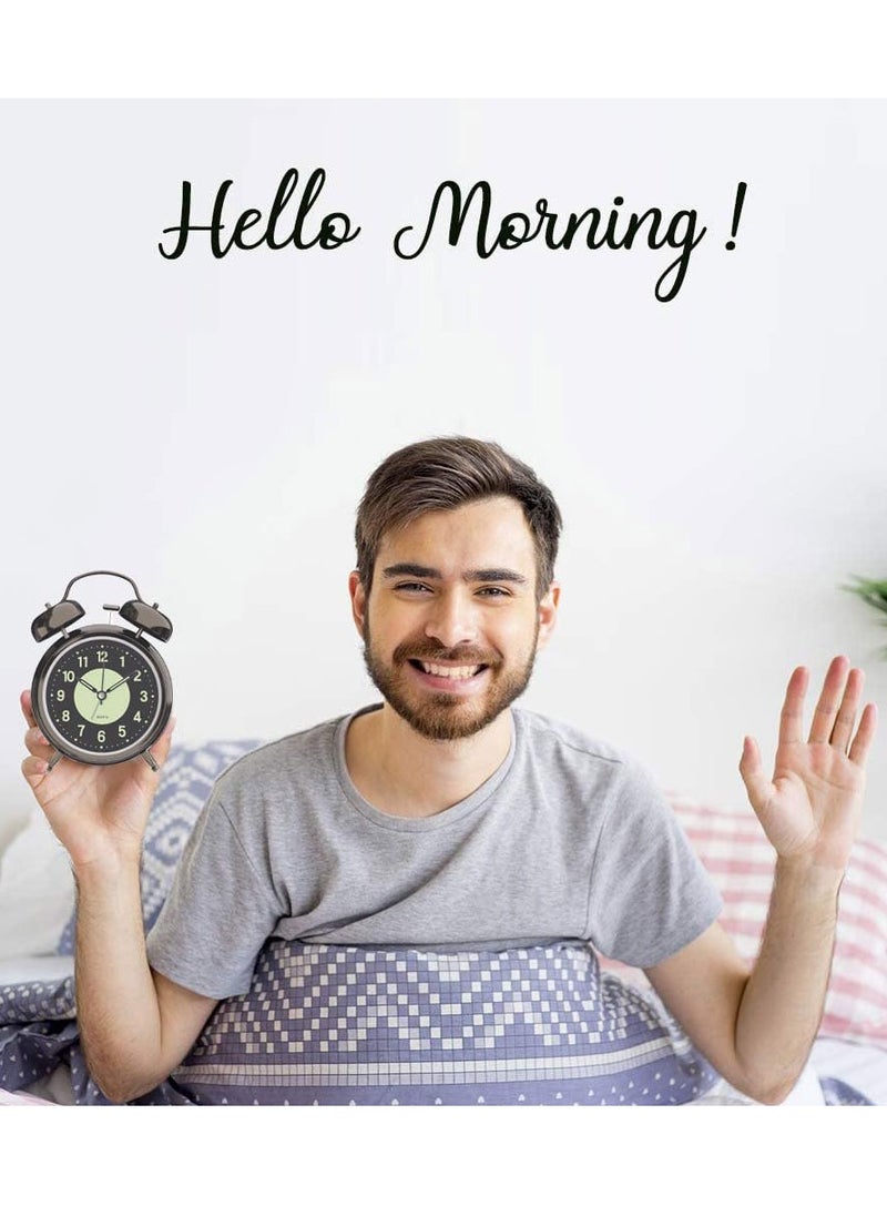 Dual bell alarm clock,loud alarm clock with backlight,silent clock for bedroom or office,perfect for people who sleep too much, retro alarm clock