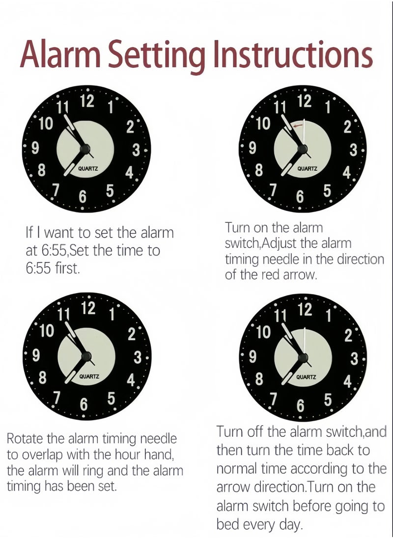Dual bell alarm clock,loud alarm clock with backlight,silent clock for bedroom or office,perfect for people who sleep too much, retro alarm clock