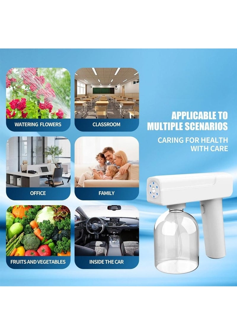 Portable Handheld Electrostatic ULV Sprayer with Adjustable Spray Volume for Effective Touchless Sanitization Wireless Rechargeable Fogger Gun