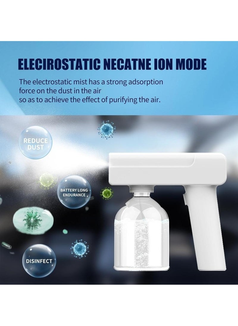 Portable Handheld Electrostatic ULV Sprayer with Adjustable Spray Volume for Effective Touchless Sanitization Wireless Rechargeable Fogger Gun
