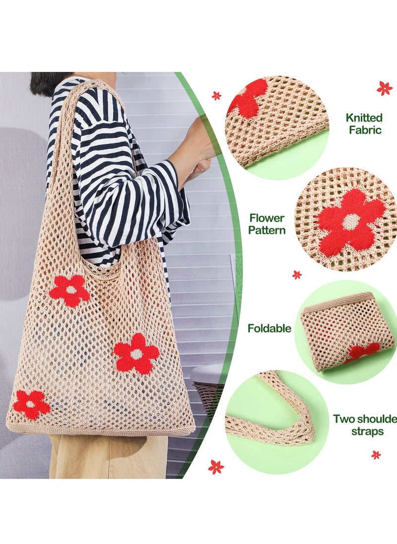 Crochet Tote Bag, Women's Tote Bag, Aesthetic Shoulder Handbags, Fairy Grunge Tote Bags Cute canvas tote Mesh Beach Bag