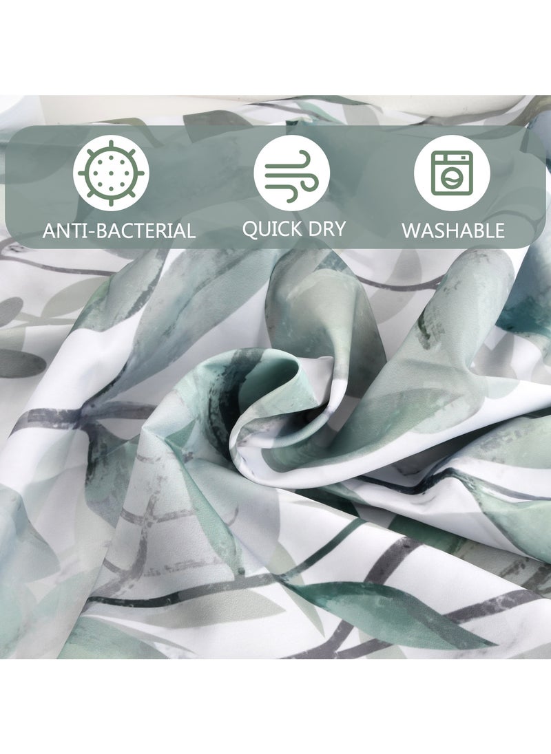 Polyester Shower Curtain 180x200 cm, Mildew-Resistant, Machine Washable with 12 Hooks for Easy Installation