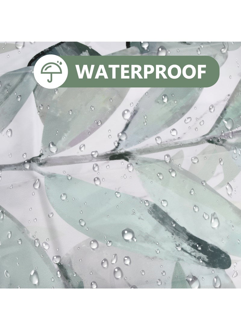 Polyester Shower Curtain 180x200 cm, Mildew-Resistant, Machine Washable with 12 Hooks for Easy Installation