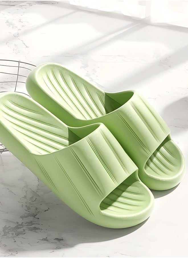 Slippers Non-slip Bath Shoes Home Slippers Men And Women's Home Bathroom Bath Non-Slip Wear-Resistant Breathable Slippers Green（38-39）
