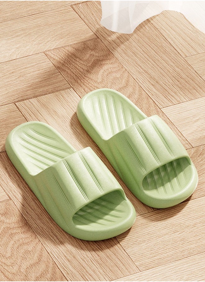 Slippers Non-slip Bath Shoes Home Slippers Men And Women's Home Bathroom Bath Non-Slip Wear-Resistant Breathable Slippers Green（38-39）