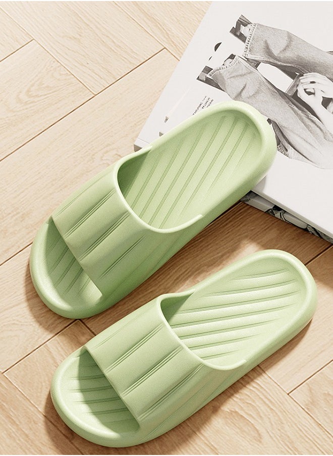 Slippers Non-slip Bath Shoes Home Slippers Men And Women's Home Bathroom Bath Non-Slip Wear-Resistant Breathable Slippers Green（38-39）