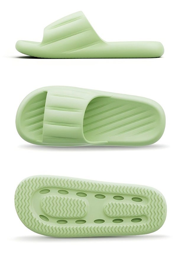 Slippers Non-slip Bath Shoes Home Slippers Men And Women's Home Bathroom Bath Non-Slip Wear-Resistant Breathable Slippers Green（38-39）