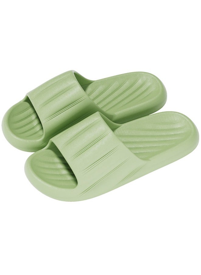 Slippers Non-slip Bath Shoes Home Slippers Men And Women's Home Bathroom Bath Non-Slip Wear-Resistant Breathable Slippers Green（38-39）