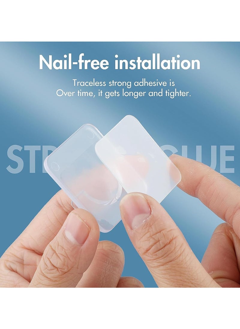 10pcs Adhesive Curtain Rod Holder, No Drilling, Holder Tension Retainer