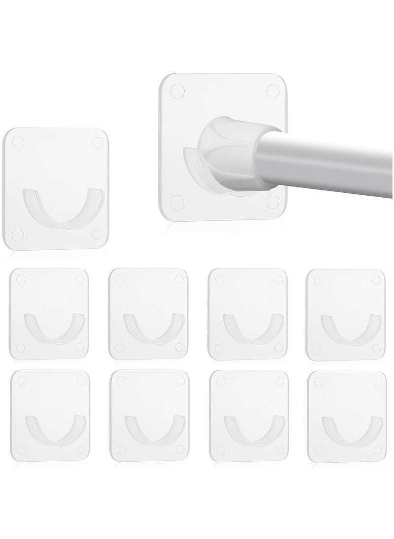 10pcs Adhesive Curtain Rod Holder, No Drilling, Holder Tension Retainer