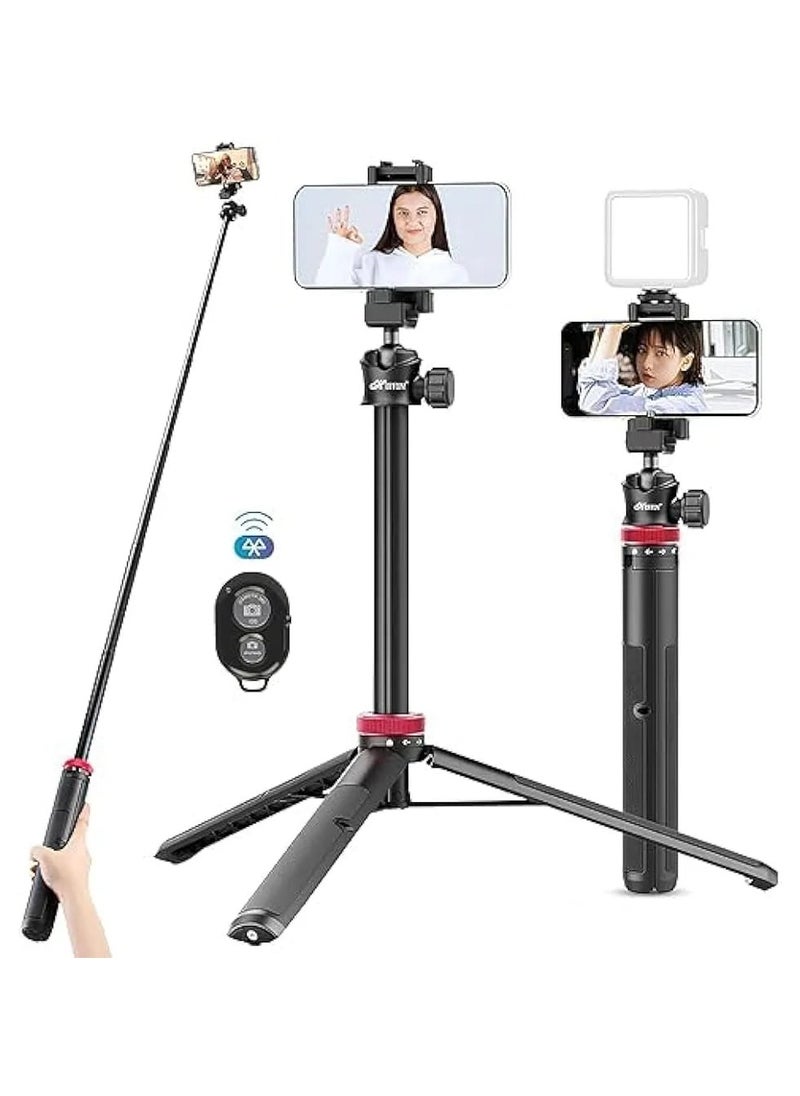 Selfie Stick Tripod, Phone Camera Handle Grip, Video Table Stand for Sony, Go Pro, Canon, Nikon, Vlog, iPhone