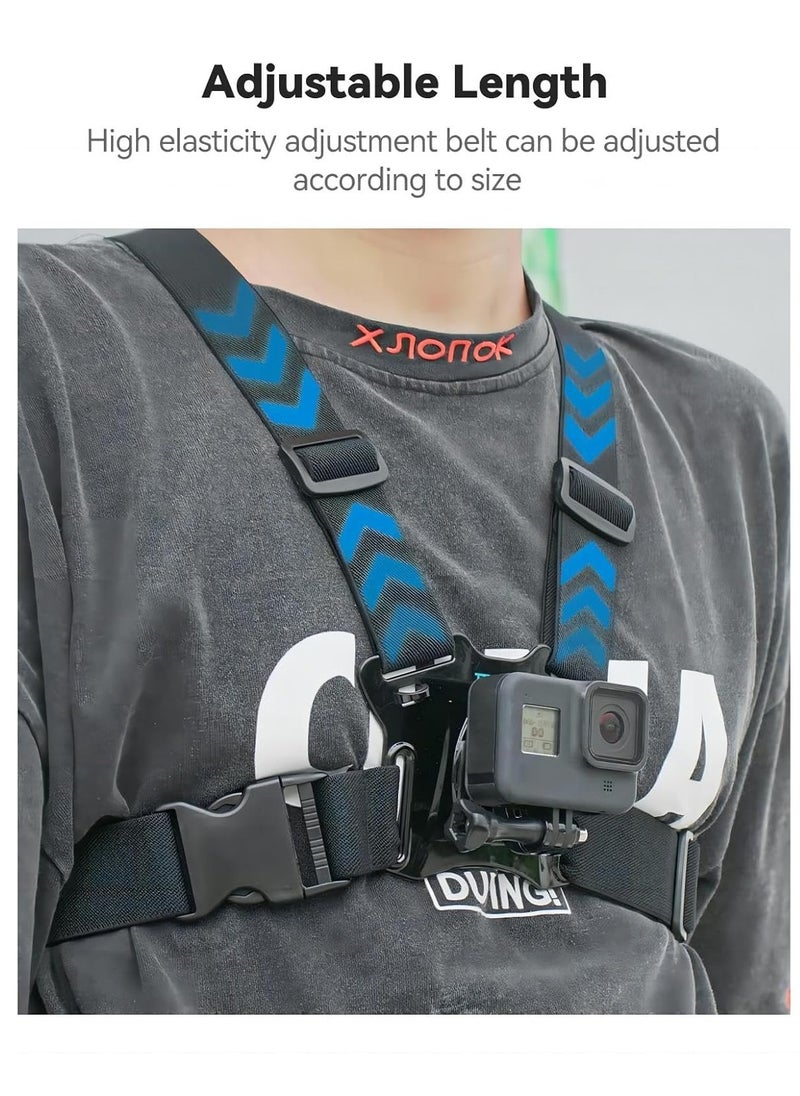 TELESIN Chest Strap with Head Strap Dual-Mount/J-Hook for GoPro/Action Cameras GP-CGP-T07+T04