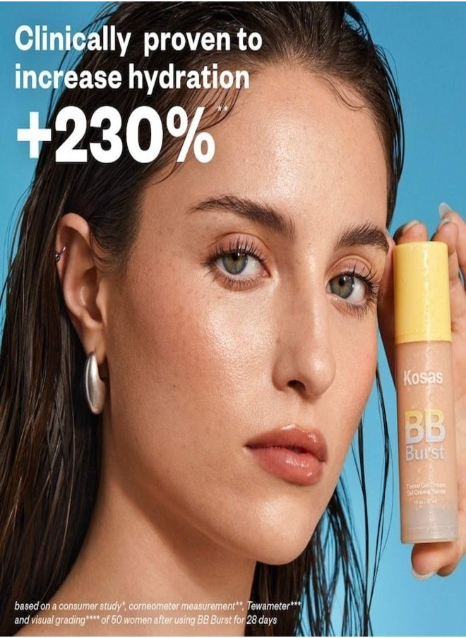KOSAS BB Burst Tinted Moisturizer Gel Cream with Copper Peptides - Medium Deep Warm Olive 35 - Medium Deep With Warm Olive Undertones 30ml