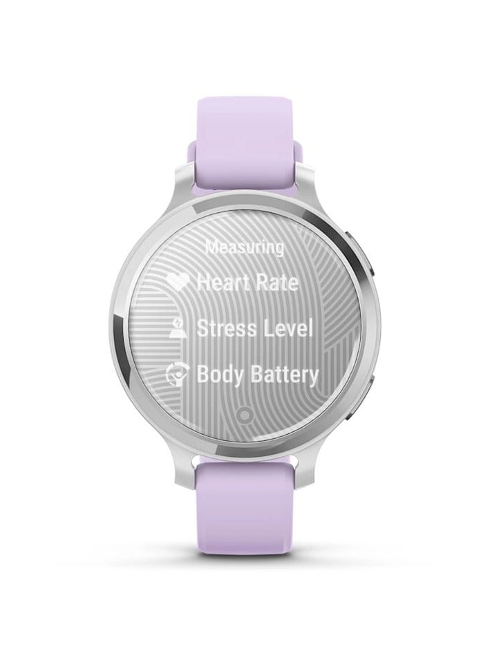 Lily 2 Active - 38MM - Silver with Purple Jasmine Silicone Band Silver with Purple Jasmine Silicone Band - Up to 9 Days of  Battery life  - 0.84