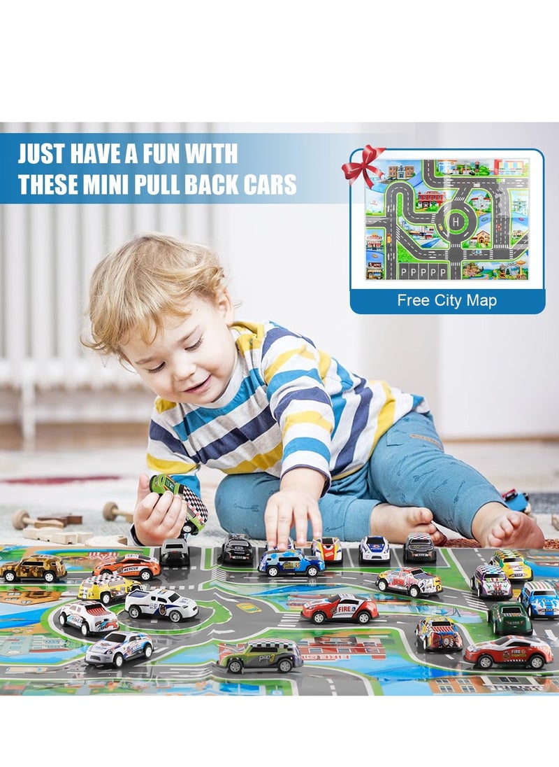 50PCS Pull Back Cars, Toys for 3 Year Old Boys Girls, Push and Go Toy Race Car Vehicle with Storage Box, Friction Power Diecast Kids Toy Mini Cars, Best Gifts for Party Birthday