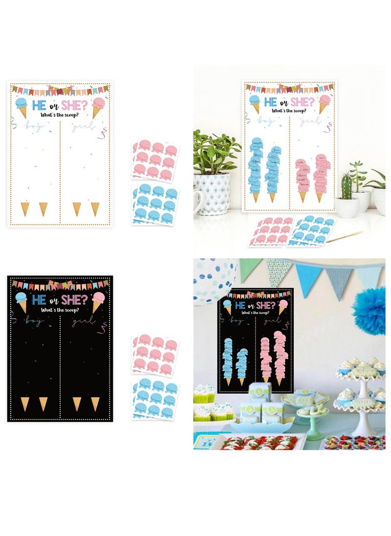 Baby Gender Reveal Board, Party Supplies Kit with Decorations Games Gender Reveal Voting Poster Board with Stickers, Chalkboard Design Party Games Kit (Bee)