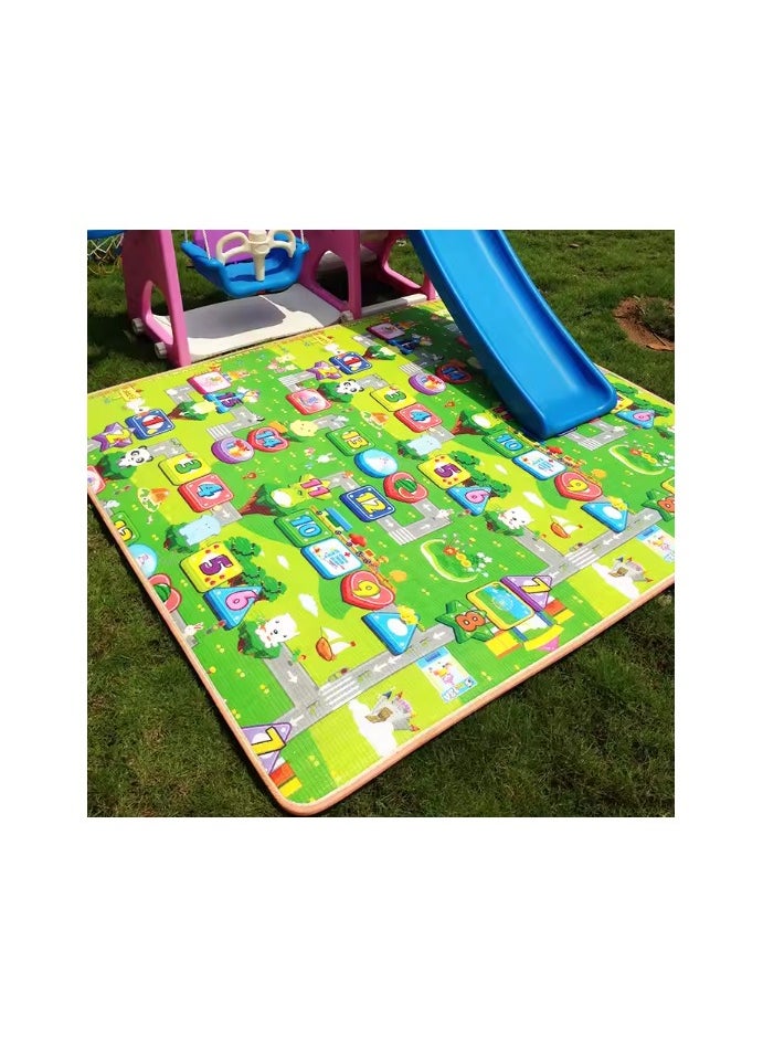 Baby Crawling Play Mat - Non-Toxic, Soft, Waterproof, Multicoloured Prints,Foldable & Portable - Baby Floor Play Carpet Mat, 150cm x 180cm