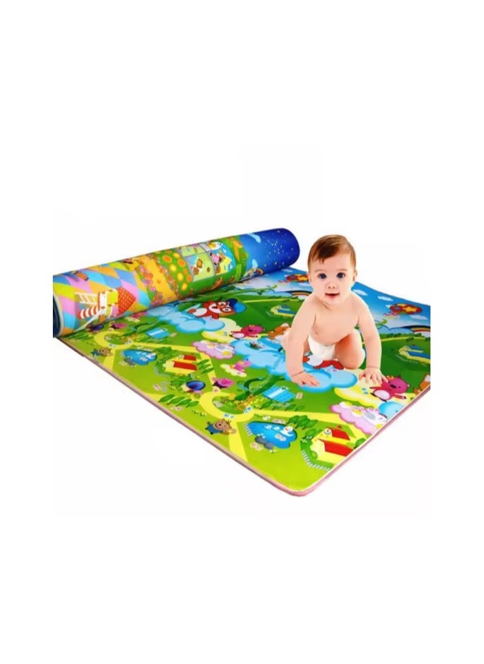 Baby Crawling Play Mat - Non-Toxic, Soft, Waterproof, Multicoloured Prints,Foldable & Portable - Baby Floor Play Carpet Mat, 150cm x 180cm