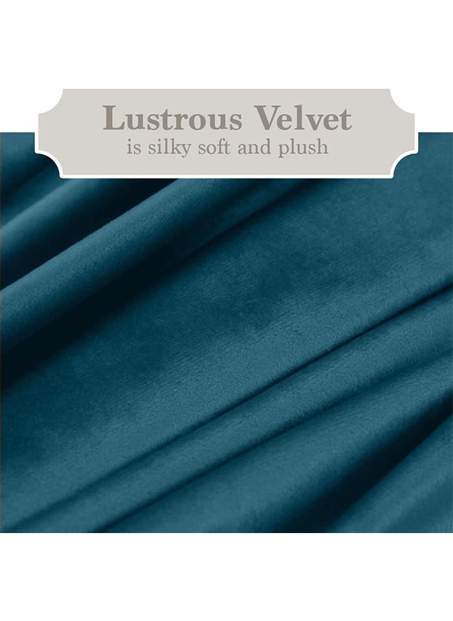 Velvet Pillow Covers 18x18 Inch Set of 2, Decorative Square Throw Pillow Covers Soft Solid Pillowcase for Sofa Couch Cushion Living Room Bedroom, Peacock Blue