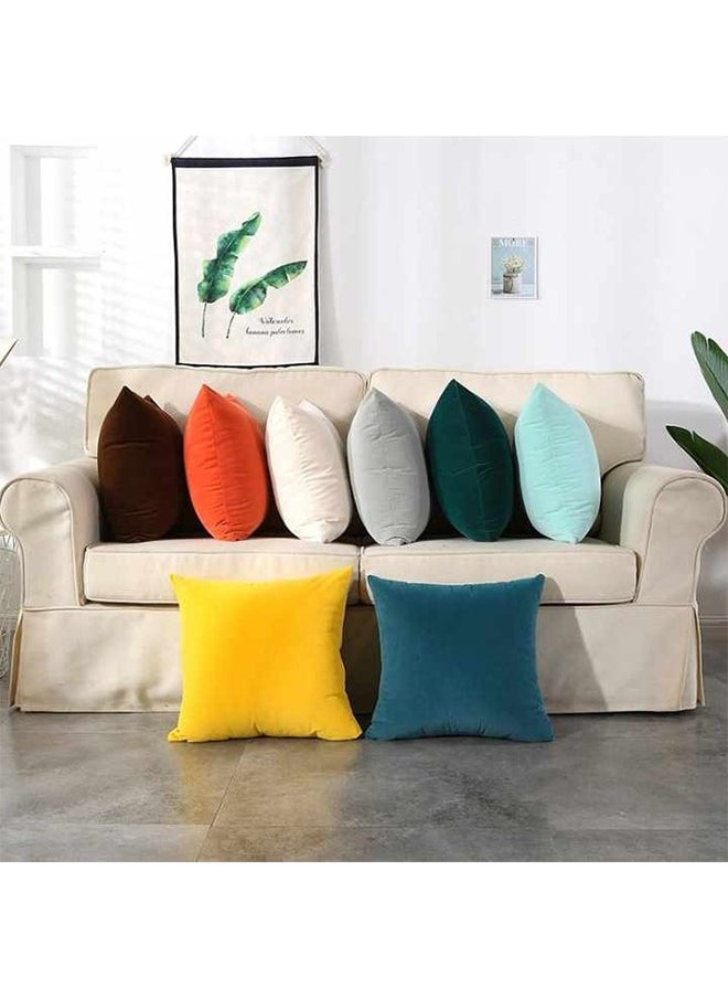 Velvet Pillow Covers 18x18 Inch Set of 2, Decorative Square Throw Pillow Covers Soft Solid Pillowcase for Sofa Couch Cushion Living Room Bedroom, Peacock Blue
