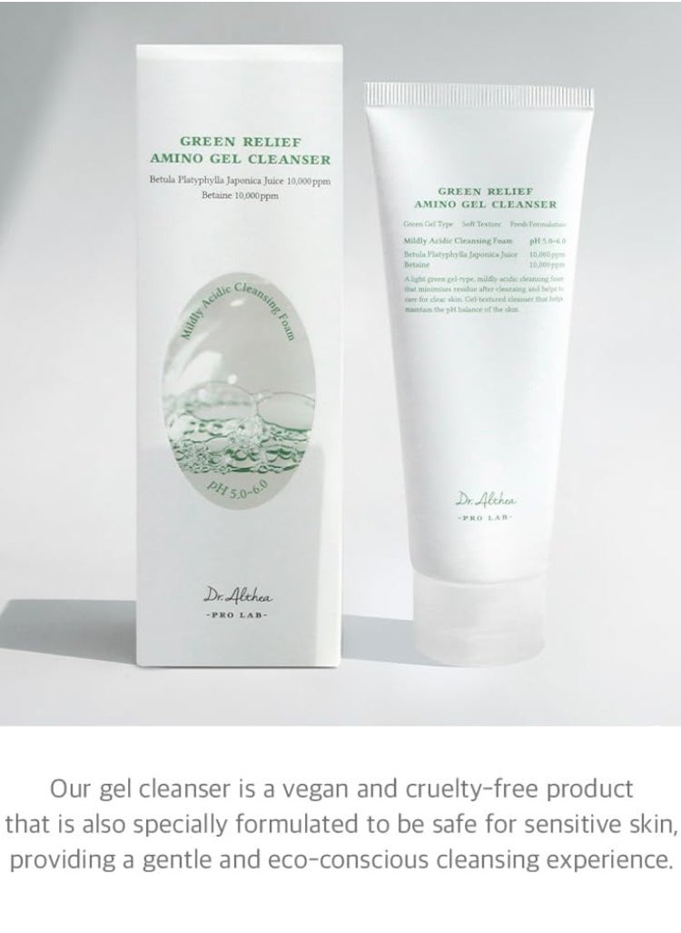 Dr. Althea Green Relief Amino Gel Cleanser – Gentle & Hydrating Face Wash, 100ml – Soothing, pH-Balanced & Ideal for Sensitive Skin