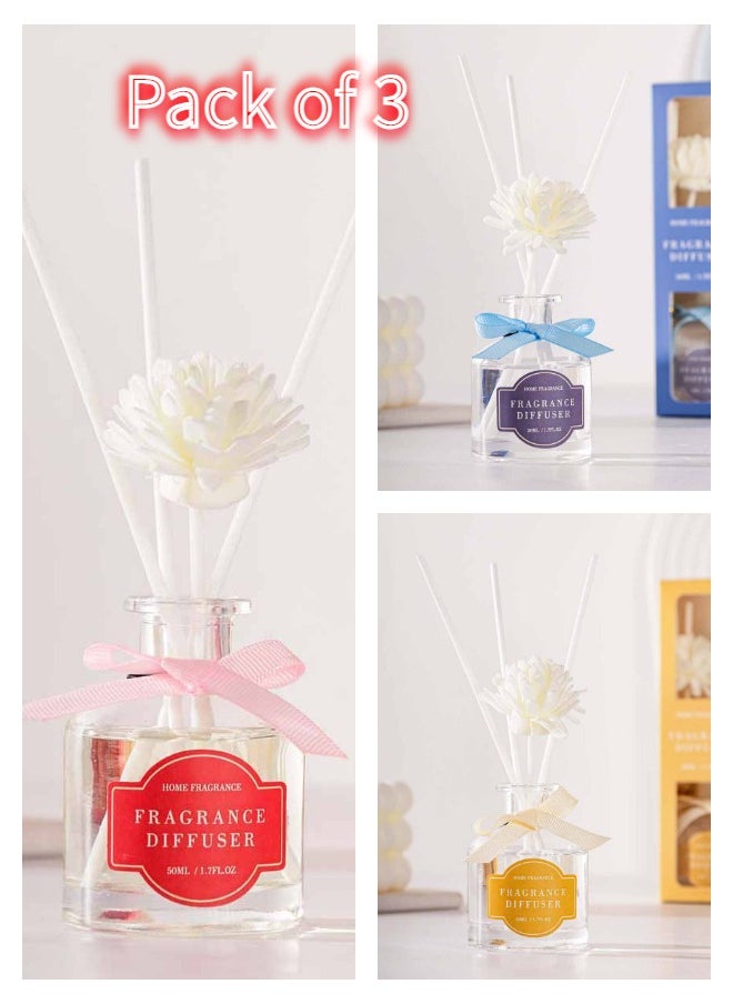 3Packs Reed Diffuser Combo | 3x50 ml 1.7 oz | Aromatherapy Air Freshener Fragrance Home Fragrance, Oil Diffuser