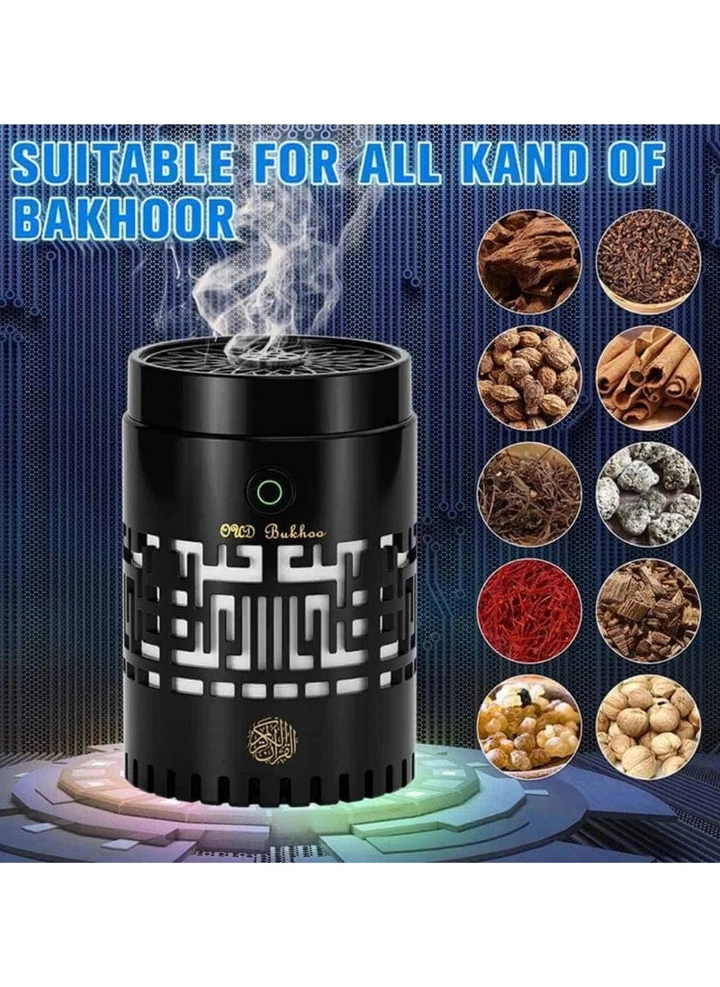 2 in 1-Rechargeable Electric Incense Bakhoor Burner with Bluetooth Quran Speaker bukhoor for Home, Office and Car-SQ-309