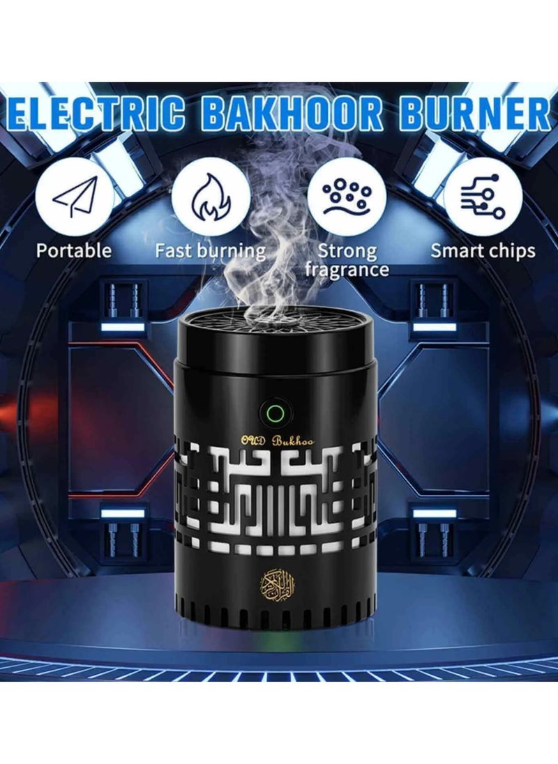 2 in 1-Rechargeable Electric Incense Bakhoor Burner with Bluetooth Quran Speaker bukhoor for Home, Office and Car-SQ-309