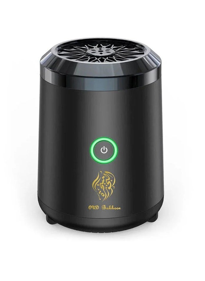 Portable Mini Electric Bukhoor Type-C Power Rechargeable Incense Burner for Car and Home Black