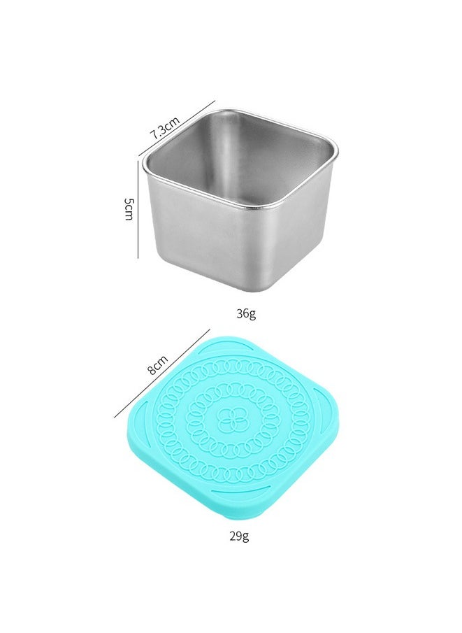 6 Pack Salad Dressing/Tomato sauce Container,6oz/180ml Reusable Square Stainless Steel Lunch with Lids,Easy Open Leak Proof Stackable Metal Snack Containers.