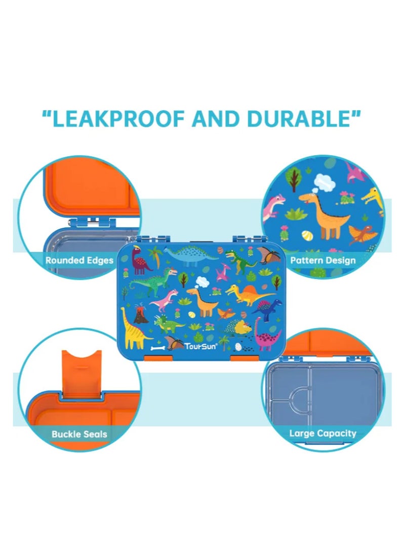 Lunch Box for Kids | Back-to-School Essential | 4 Compartments, Leak-Proof, BPA-Free | Freezer, Microwave u0026 Dishwasher Safe (BLUE)