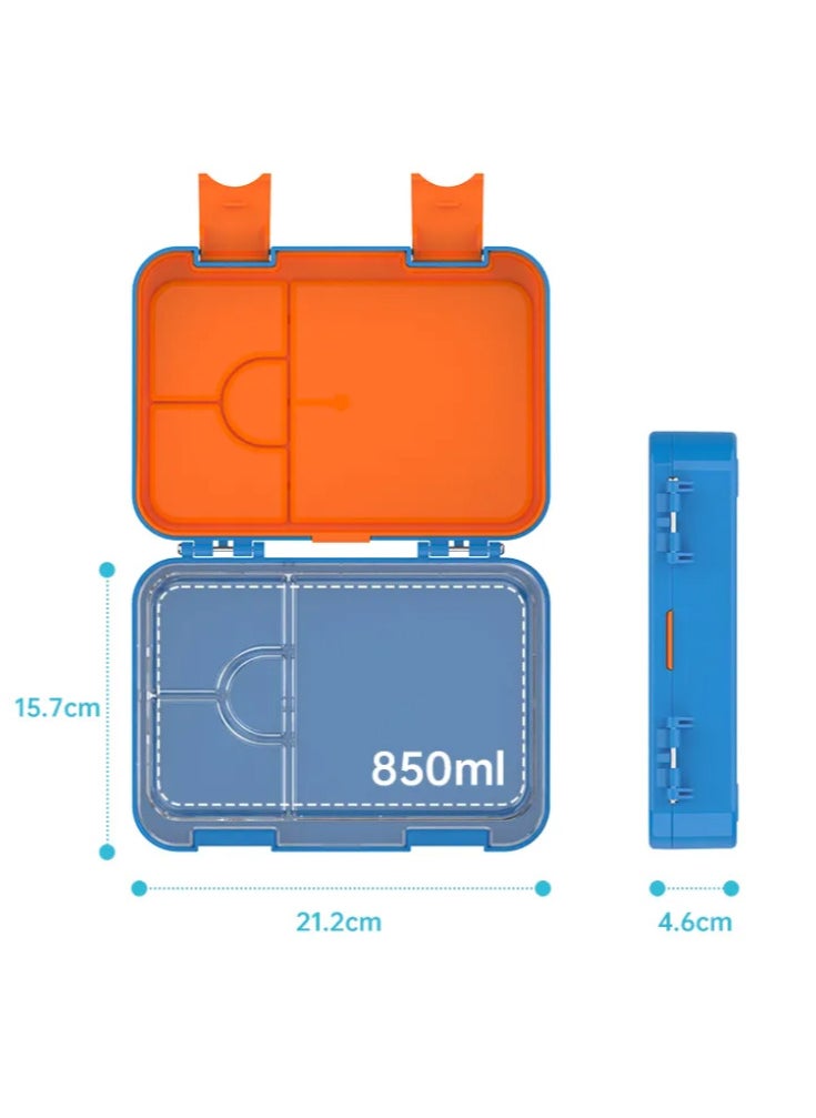 Lunch Box for Kids | Back-to-School Essential | 4 Compartments, Leak-Proof, BPA-Free | Freezer, Microwave u0026 Dishwasher Safe (BLUE)
