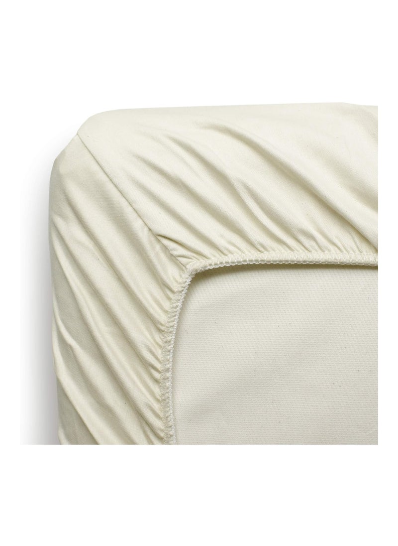 Organic Cotton Crib Fitted Sheet, Ivory, 28