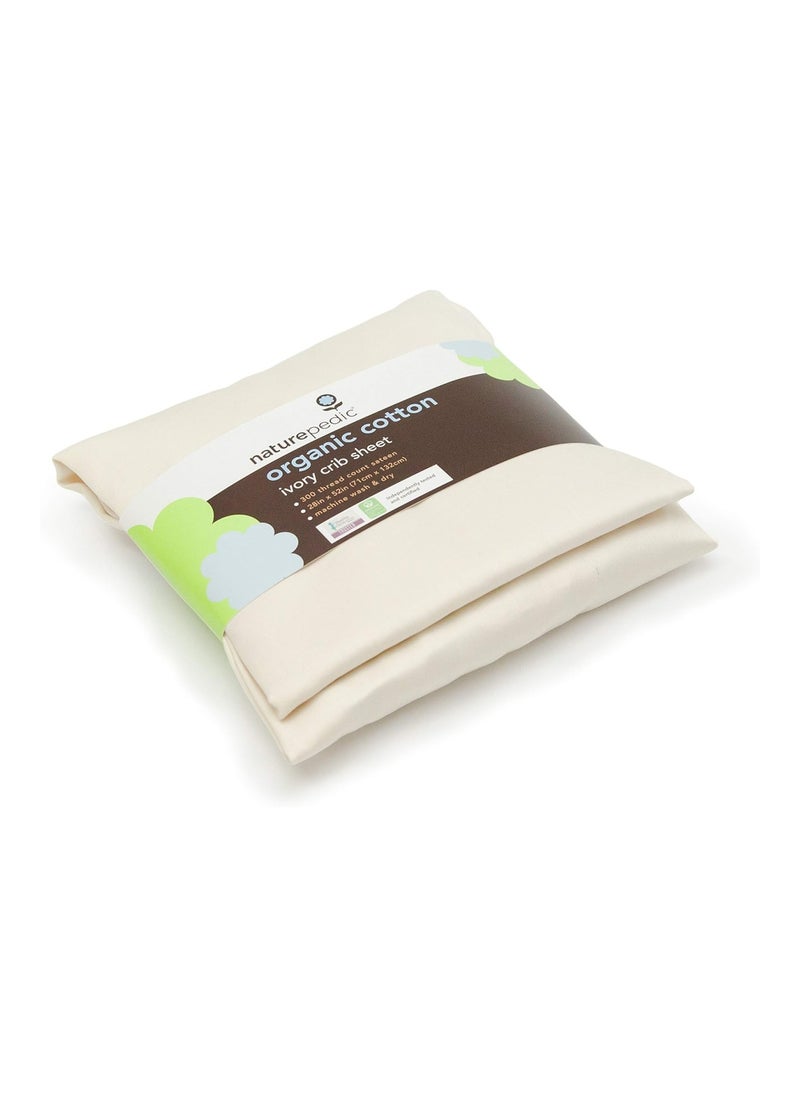 Organic Cotton Crib Fitted Sheet, Ivory, 28