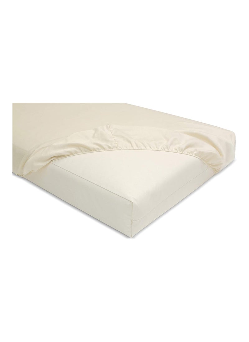 Organic Cotton Crib Fitted Sheet, Ivory, 28