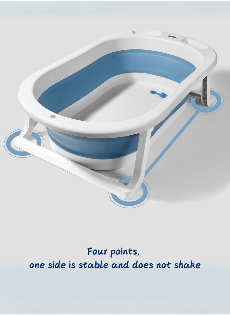 Foldable Bathtub with Thermometer – Storage Box, Easy to Clean, Color-Changing Water Plug, Comfortable for Babies to Sit or Lie Down