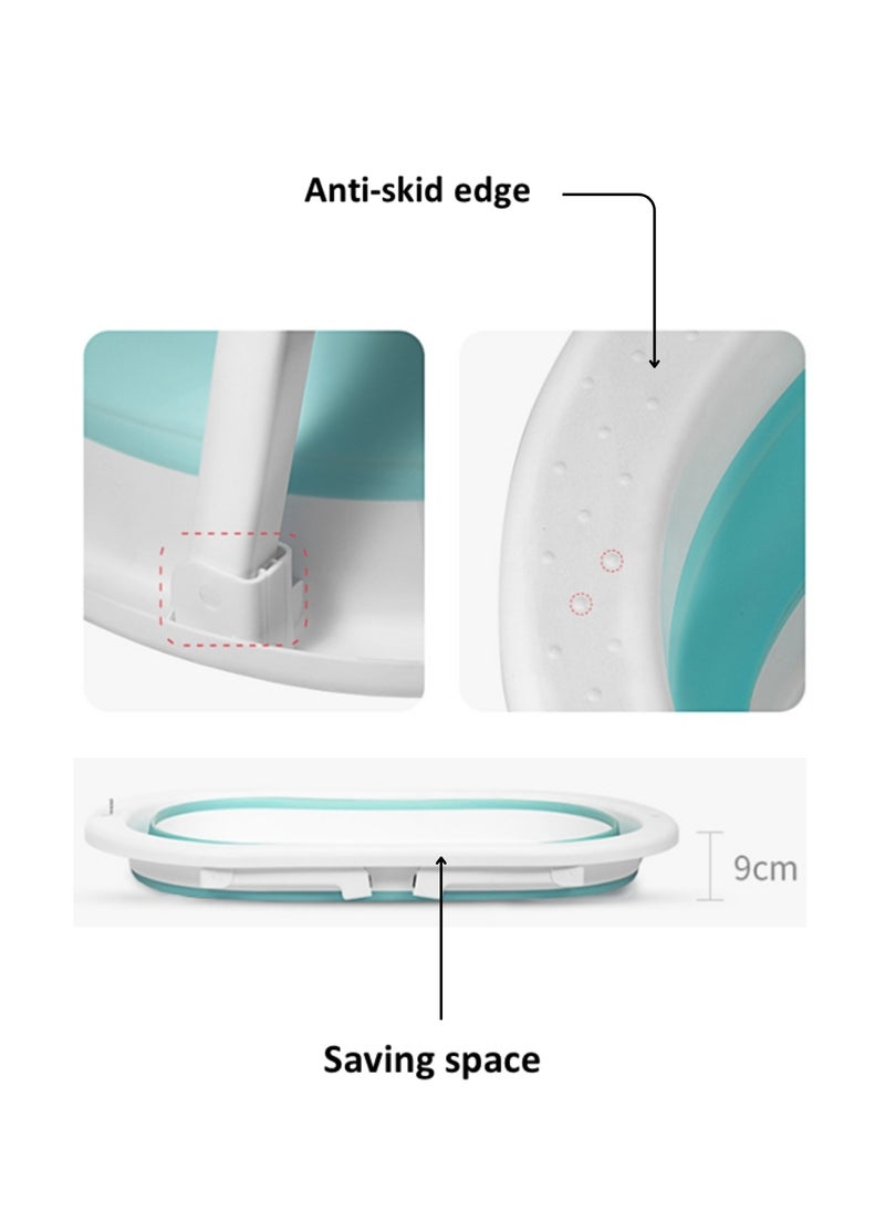 Foldable Bathtub with Thermometer – Storage Box, Easy to Clean, Color-Changing Water Plug, Comfortable for Babies to Sit or Lie Down