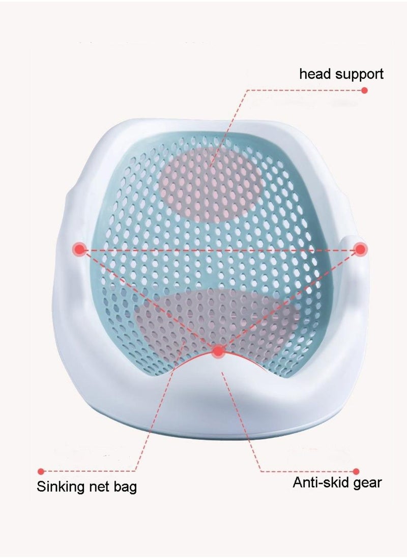 Bath Rack – Soft TPE Back, Anti-Slip Raised Design, Locking Feet, and Hook – Convenient for Bathtub or Bathroom Use, Easy to Dry-pink