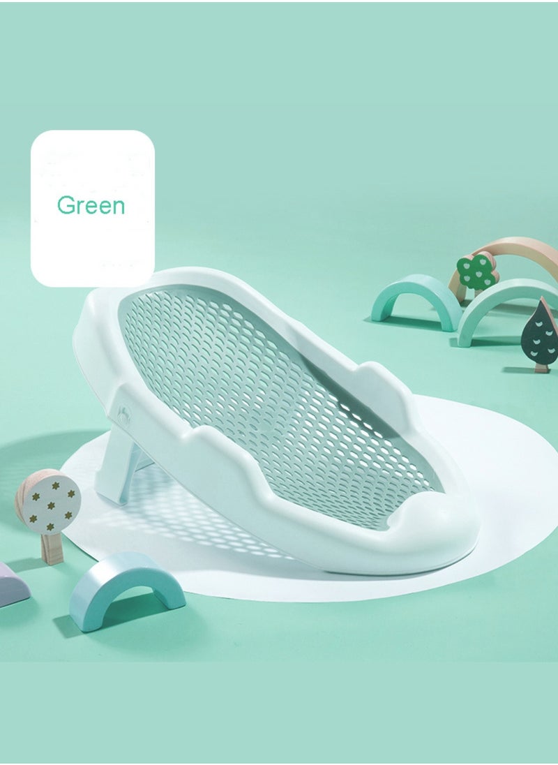 Bath Rack – Soft TPE Back, Anti-Slip Raised Design, Locking Feet, and Hook – Convenient for Bathtub or Bathroom Use, Easy to Dry-Green