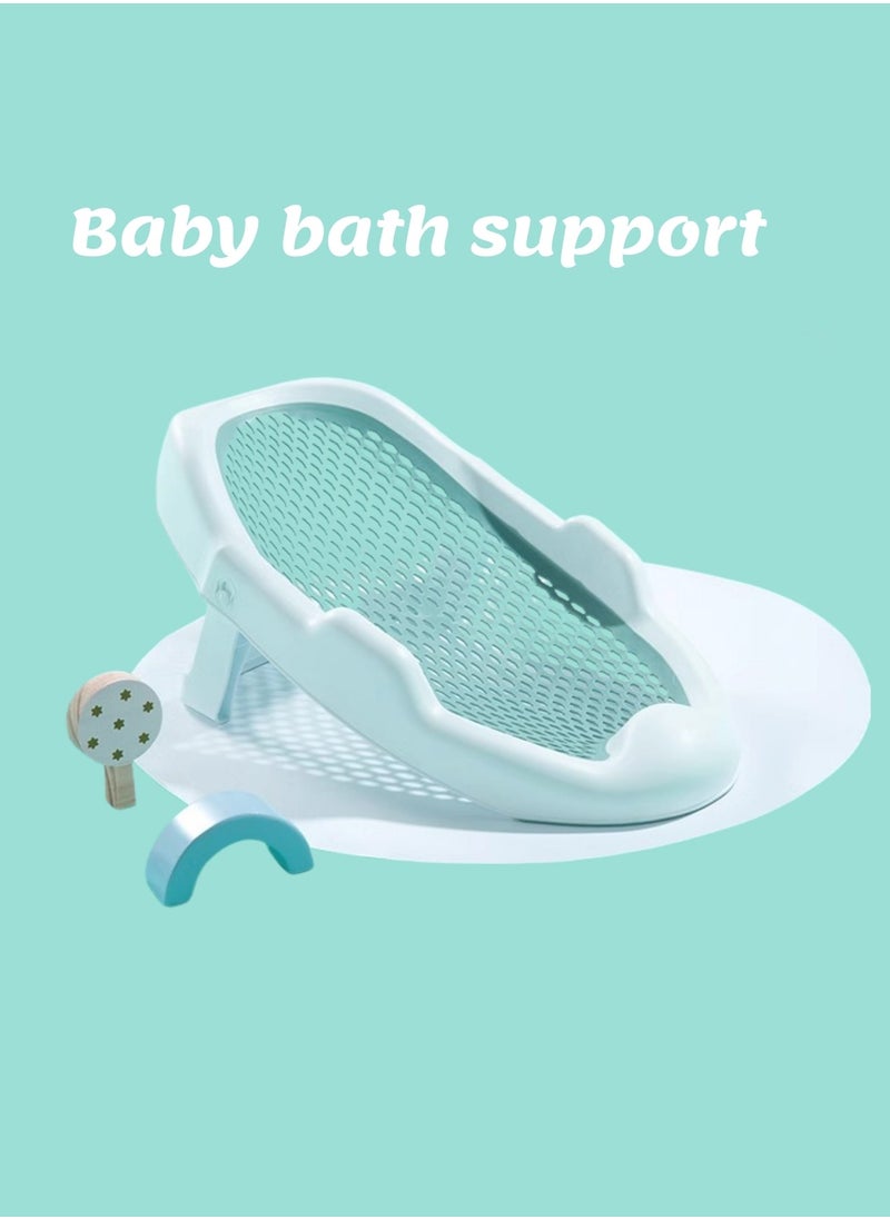 Bath Rack – Soft TPE Back, Anti-Slip Raised Design, Locking Feet, and Hook – Convenient for Bathtub or Bathroom Use, Easy to Dry-Green