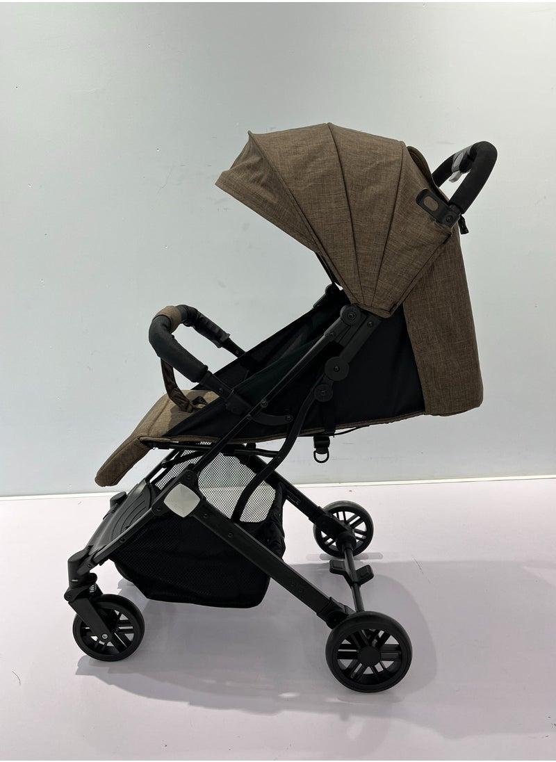 Baby Stroller – Lightweight, One-Hand Fold, Adjustable & Safe for Babies from Birth to 36 Months Coffee brown