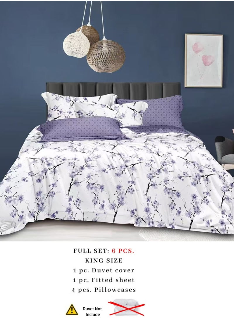 Bedding set  soft cotton duvet cover set 220×240cm , king size ,6pcs set,1duvet cover ,1 fit sheet,4 pcs pillow cases, quilt cover set