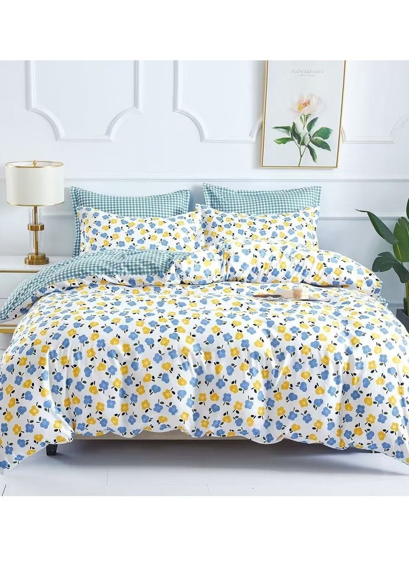 Cotton duvet cover set , king size ,6pcs set with duvet cover 220*240cm and fit sheet and 4pcs pillowcases