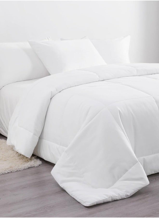 Duvet,Premium Queen Size Duvet - 4 Seasons Comforter | Ultra-Soft Quilt with Antimicrobial Protection | White Luxe Bedding 200x230cm