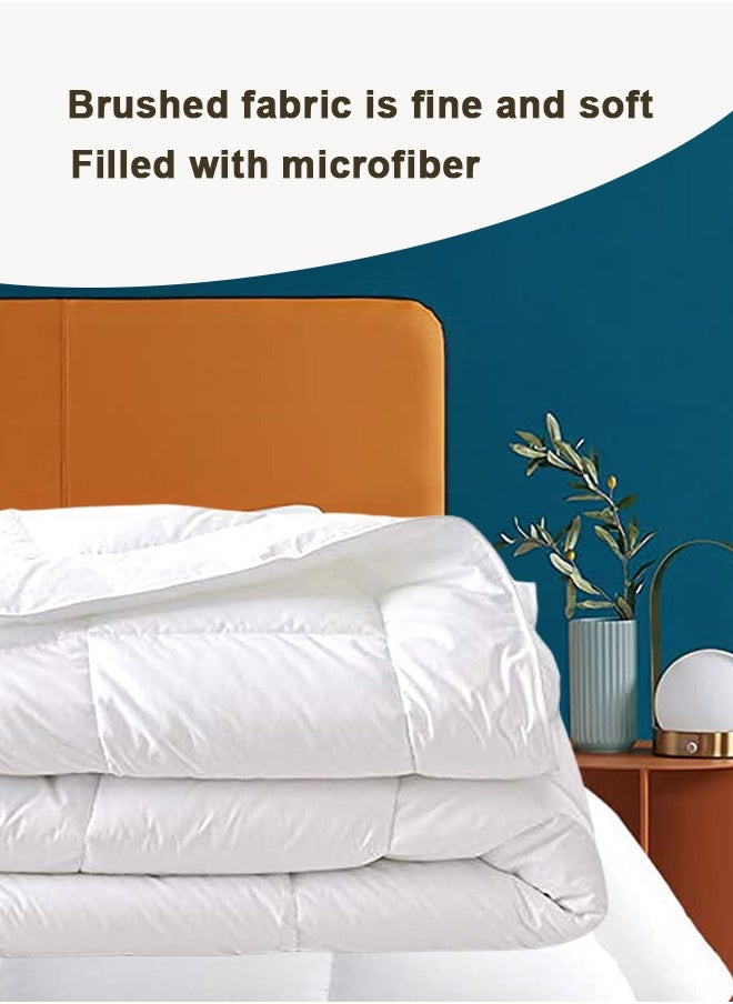 Duvet,Premium Queen Size Duvet - 4 Seasons Comforter | Ultra-Soft Quilt with Antimicrobial Protection | White Luxe Bedding 200x230cm